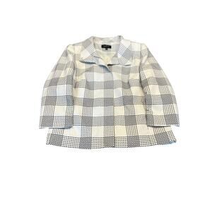 Talbots women’s jacket size 12 zip blazer coat black and white